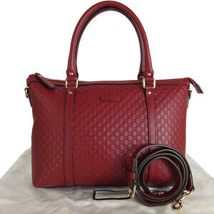 Gucci Guccissima Leather Shoulder Bag Dark Red